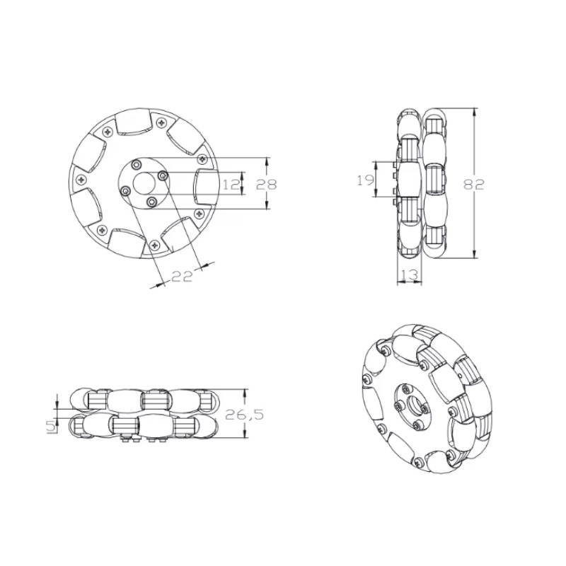 15KG Load 80mm Omnidirectional - Robot Wheel 评论和价格