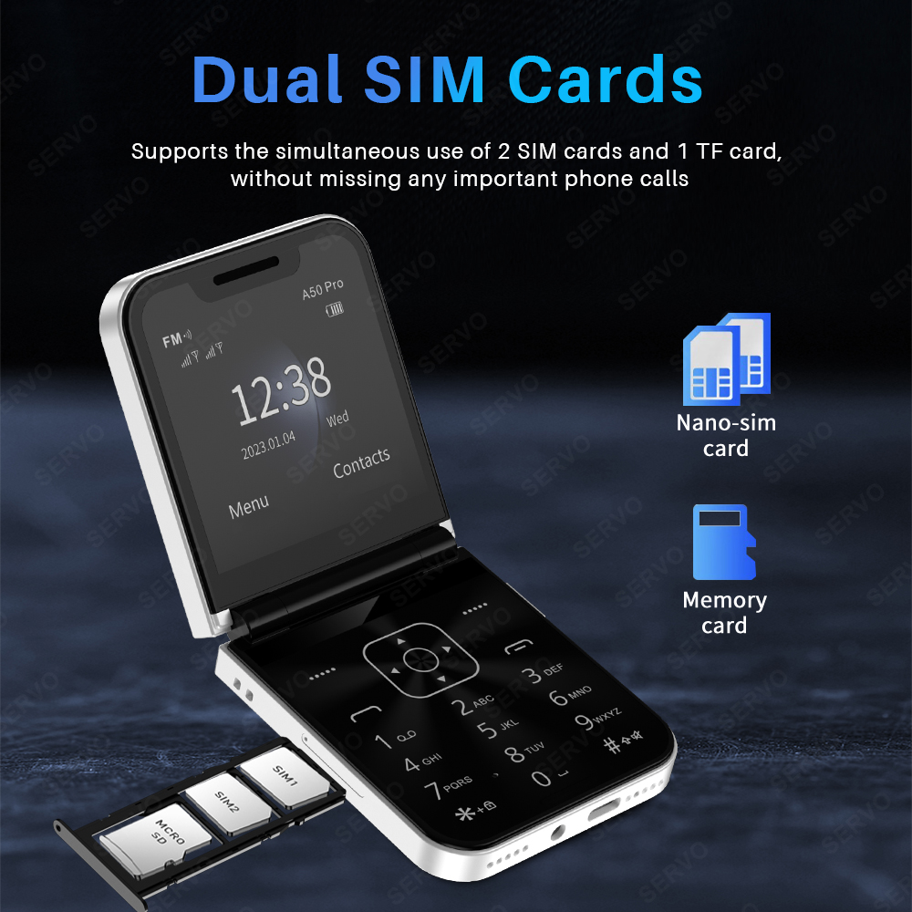SERVO A50 PRO Flip Mobile Phon - Servo Pan Tilt 评论和价格